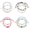2-teiliges Boho-Stil buntes Seil geflochtene Muschelperle Strand Damen Fußkettchen Set
