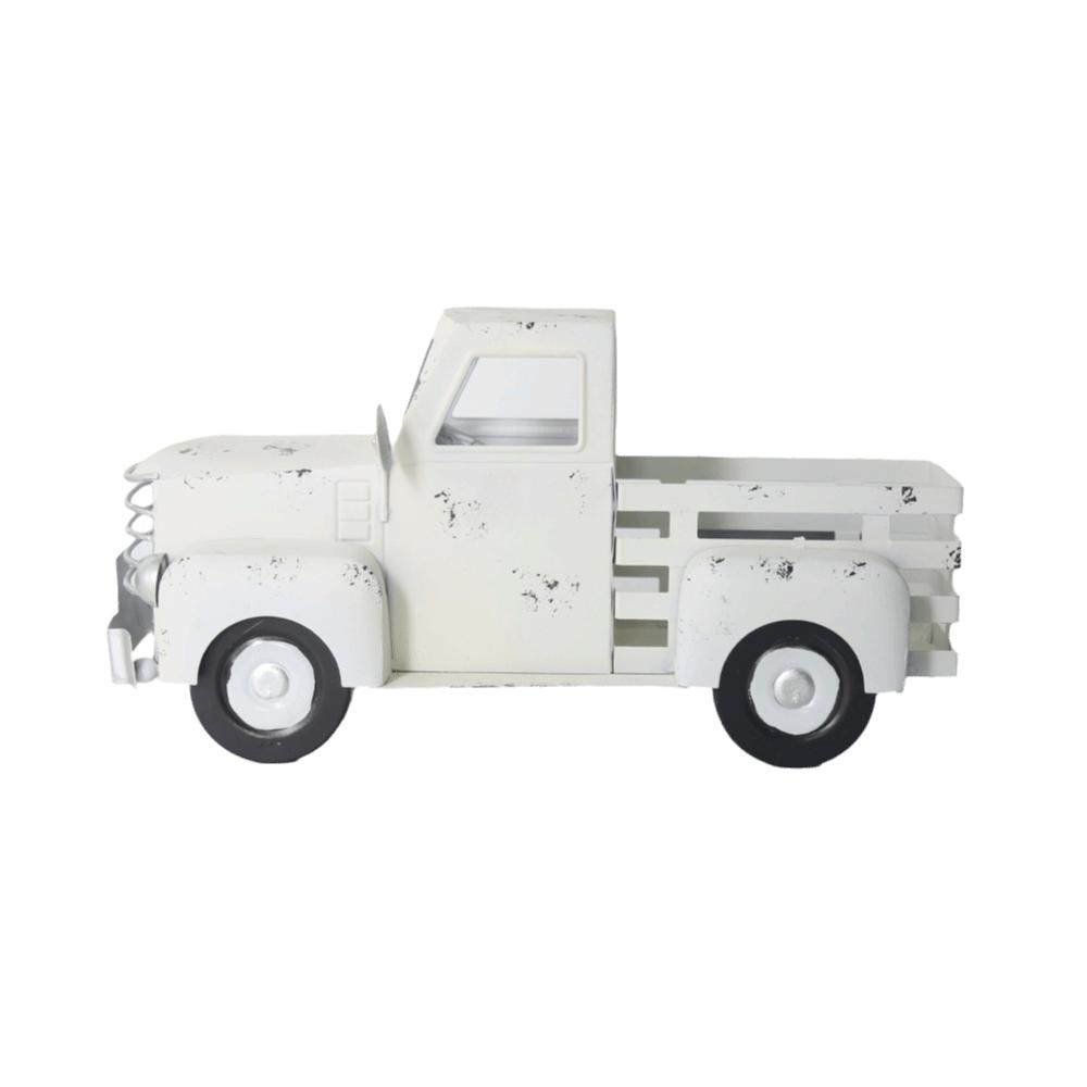 Large Size Wrought Iron Car Ornament Metal Craft Snow Truck Figurine  Christmas Tree