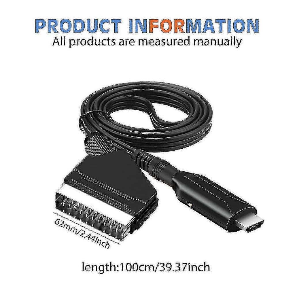 SCART auf HDMI Videokonverter Kabeladapter mit 1080p 720p Ausgang für HD-Fernseher-Anzeige und Kompatibilität