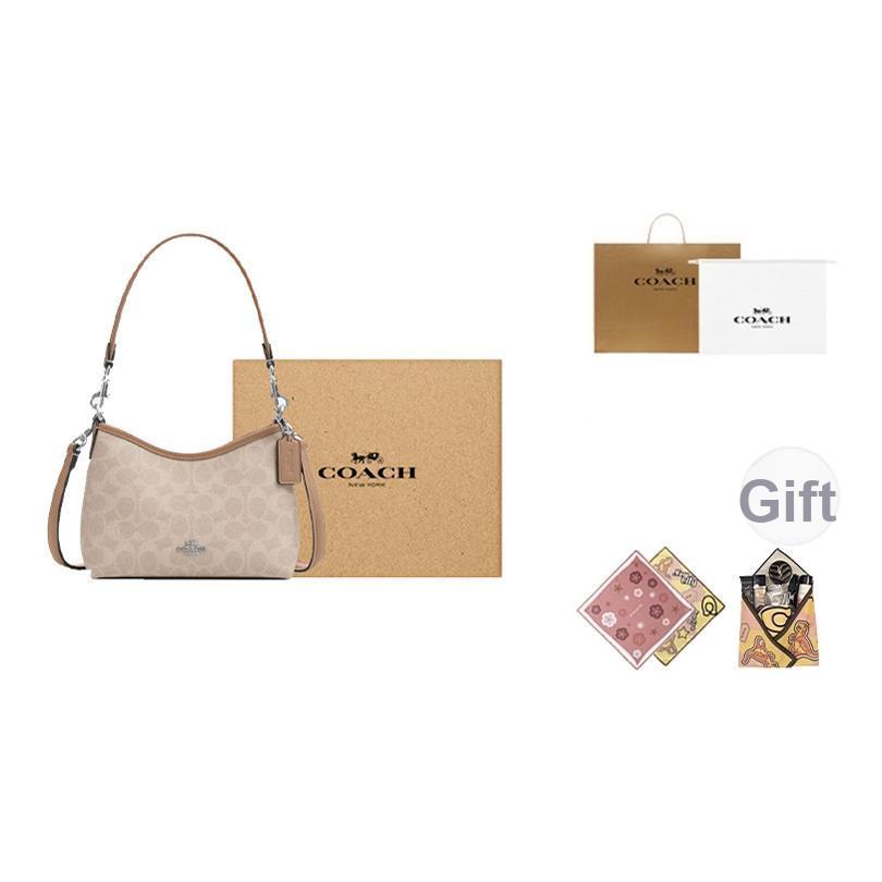 Coach Laurel 19 Coated Canvas Handbag Women Handbags Silver Beige CBH15-SVPWH