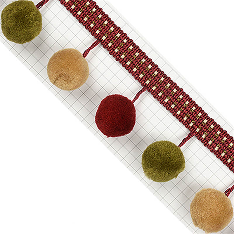 4 Meter Large Pom Pom Bobble Trim Fringe Curtain Sewing Tassel Balls Trimming Pompoms Upholstery Furniture Cushion Decor Crafts