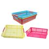 5Pcs Vibrant PP Plastic Stackable Storage Baskets Multifunctional Paper Files Fruits School Supplies Desk Organizer Colorful