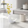 Getrocknete Blumen Vase 3D Gedruckt Mond Vase, Modern Halbmond Dekorativ Exquisites Detail Halter Behälter für Wohnzimmer Tischmitte Elegant