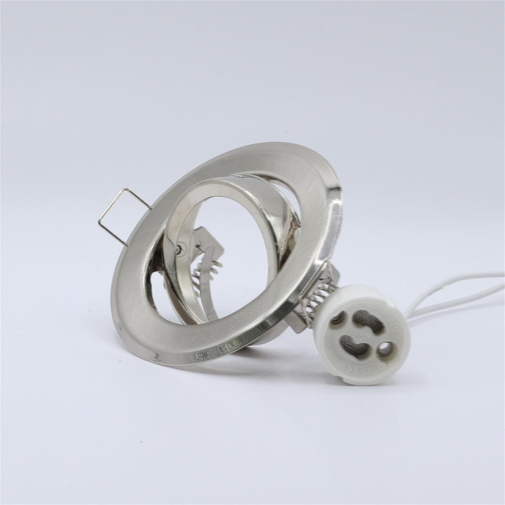 5 Pcs Round Recessed LED Ceiling Trim Ring with GU10 Lamp Base Halogen Bulb Luminaire Bracket LED Spotlight Frame Downlight