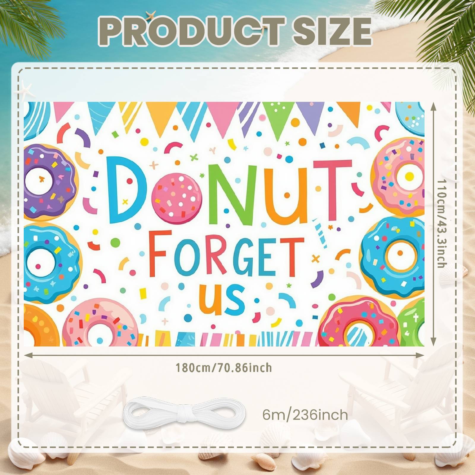 

Farewell Event Backdrop Donut Themed Sweet Celebration Banner Dessert Party Banner Festive Pattern Donut Theme Banner