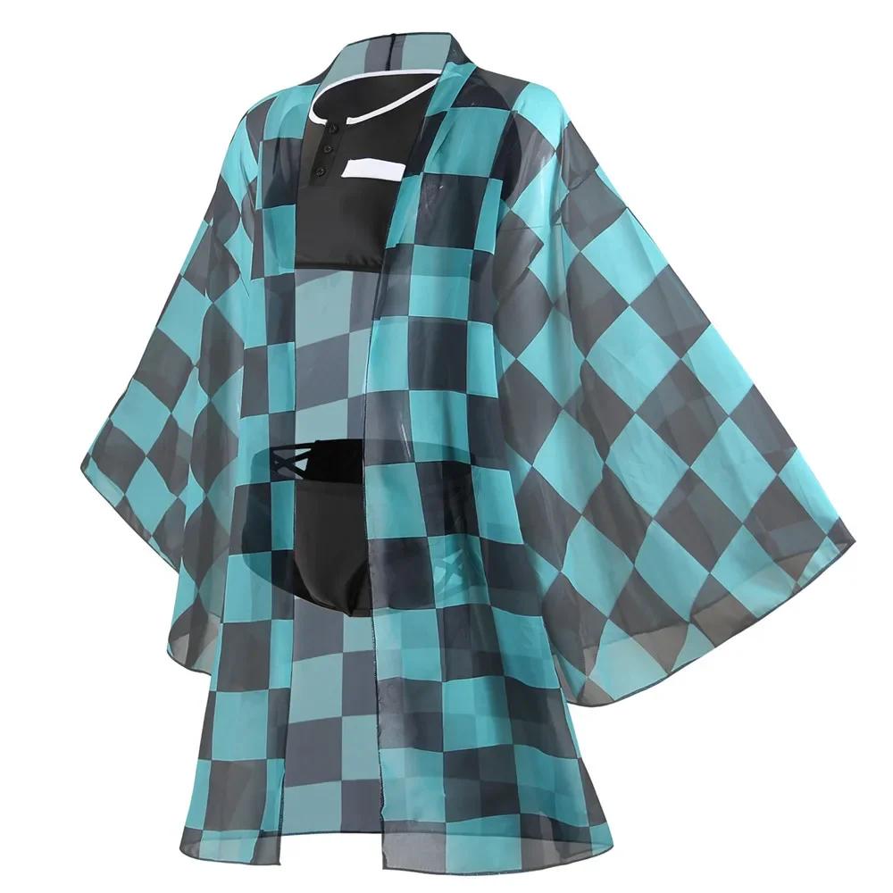 bilibili Zwempak Kochou Shinobu Kamado Tanjirou Nezuko Cosplay Kostuum Kimono Sexy Bikini Strand Zwemkleding L black
