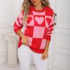 Ladies' Fashionable Heart-shaped Sweater, Loose And Versatile Valentine's Day Knitted Pullover Sweater