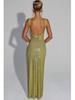 Elegant 2025 Sequin Rhinestone Bodycon Evening Dress with Double Shoulder Strap