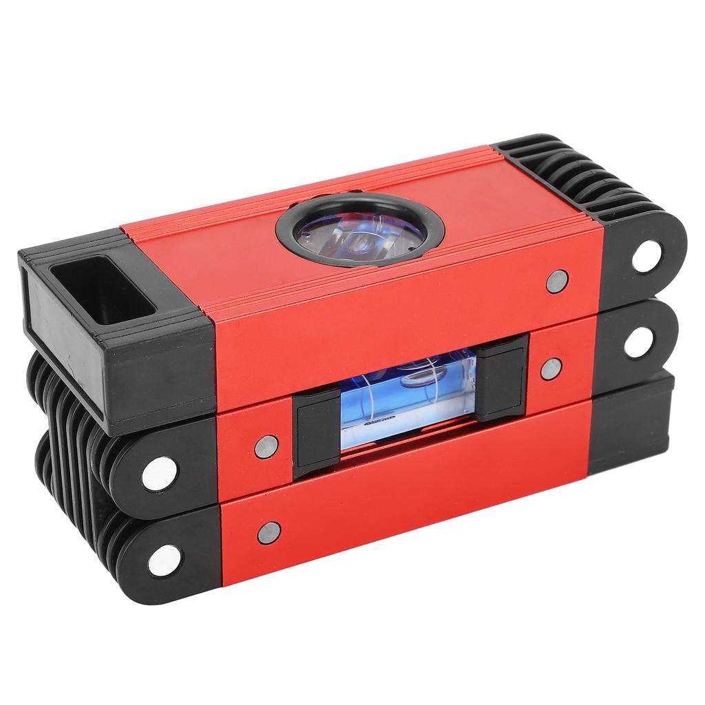 Magnetic Foldable Level 3 Sections Flexible Level Multi Angle Woodworking Level Measuring Tool Red