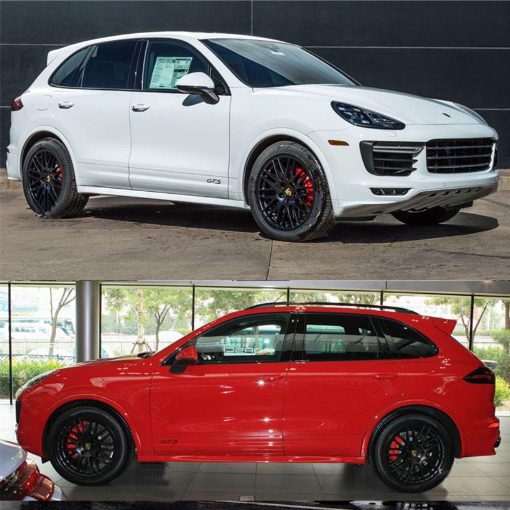 DFRG8 2PCS Car Styling GTS Body Emblem Badge Sticker For Porsche Cayenne Cayman Panamera Macan 911 718 928 901 930