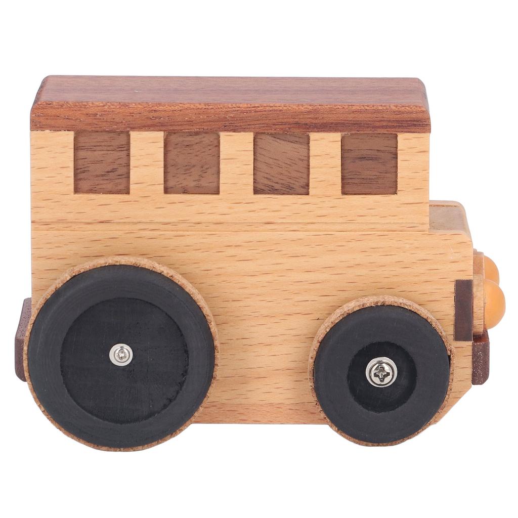 Bus Music Box Unique Wooden Car Bus Music Box Crafts Children"s Gifts Toys Home Decoration Ornaments