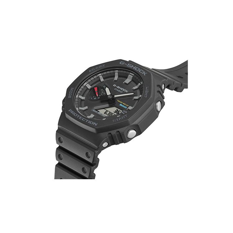 Casio G-Shock Classic Octagonal Carbon Fiber Core Protective Dual Display Sports Quartz Watch Resin Strap Unisex watches Black GA-B2100-1APR