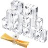 Flower Napkin Rings Clear Acrylic Napkin Holder Rings Bulk Square Flower Bud Vase Combo for Wedding, Birthday Banquet Table Decor, 1.77 x 1.97