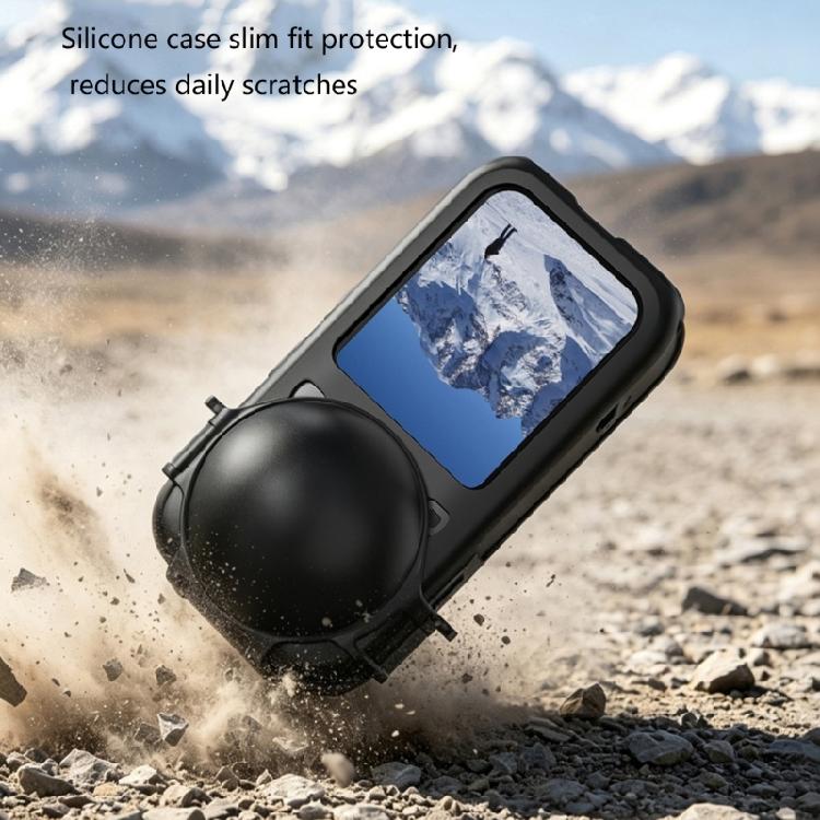 Black Silicone Body Case for X6 Action Camera, Flexible Open-Frame Cover for Everyday Handling, Control Access and Storage