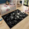 1pc Crystal Velvet Skull Rug - Gothic Horror Print Non-Slip Mat for Kitchen Bathroom Decor