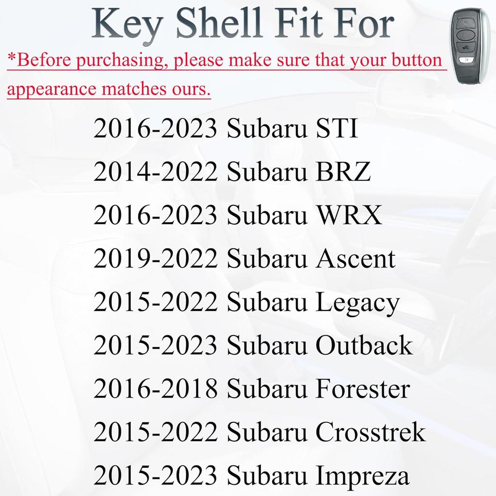 Key Fob Shell Case Replacement Fits for Subaru Legacy Outback Impreza Ascent Forester BRZ WRX STI XV Crosstrek 2014- Keyless Entry Remote Control 4