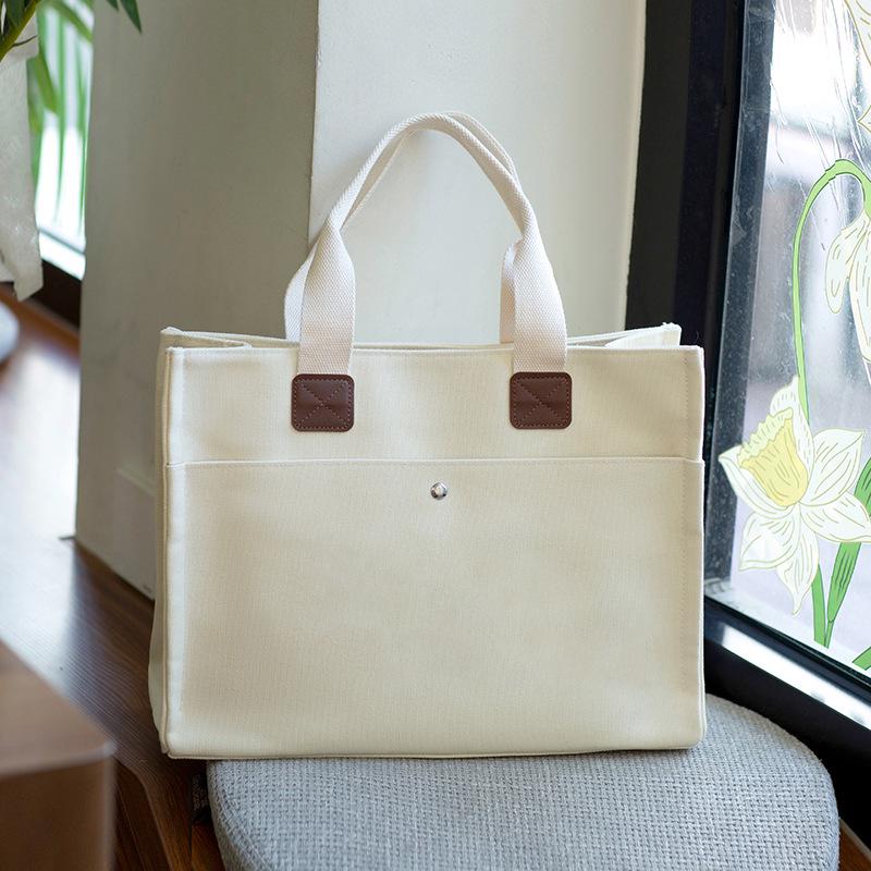 Large Canvas Tote Bag for Women - Customizable with Logo Pattern Ideal for Students