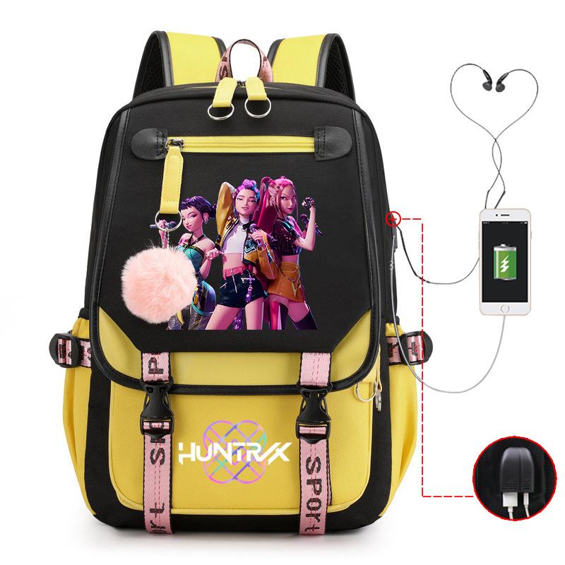College Style Animation Cartoon Student Schoolbag Junior High School Multi-Functional Large Capacity Leisure Backpack