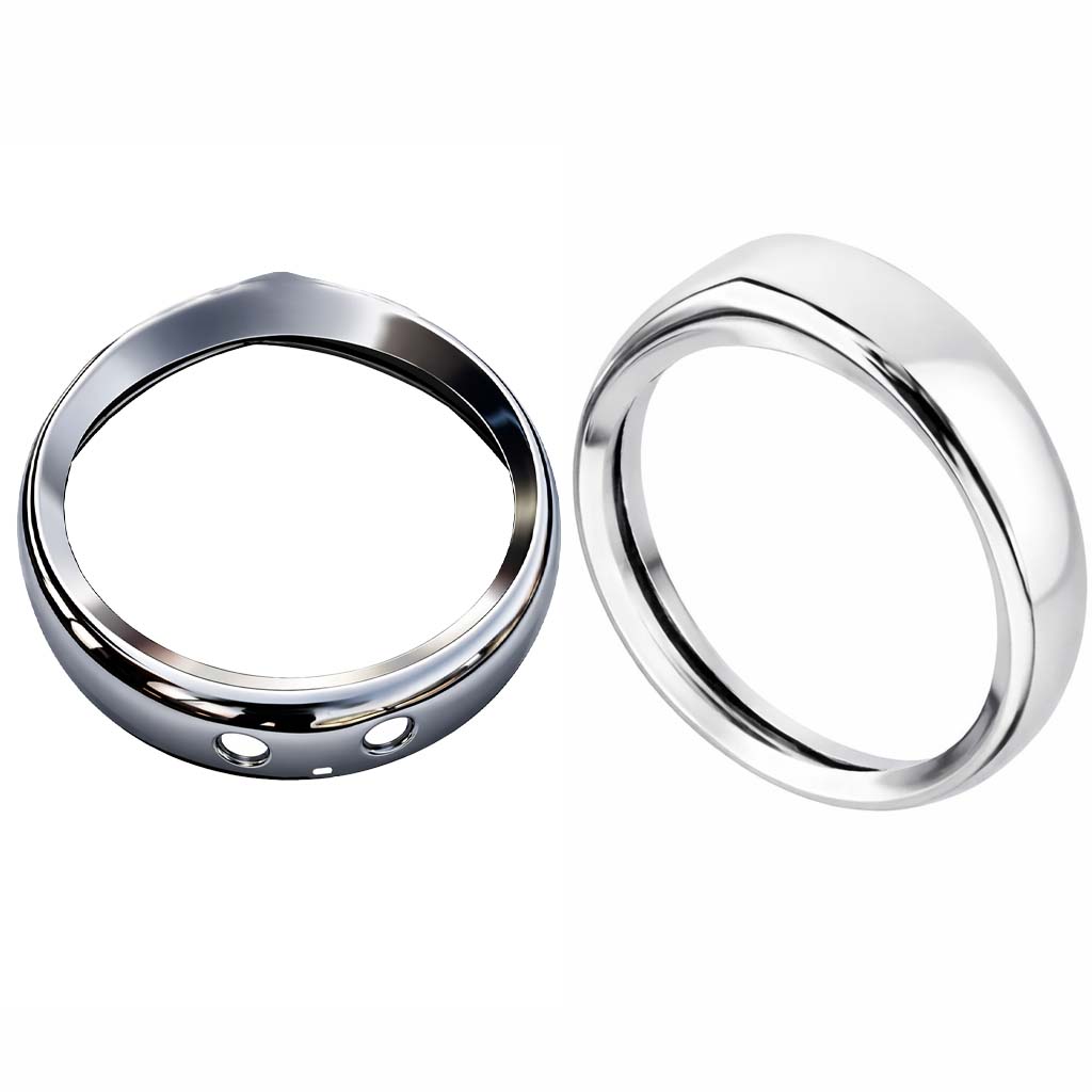 Headlight Decorative Outer Bezel Rim Fits For Peugeot 404 Chrome Plated Metal Headlamp Bezel Ring Trim – Fit Headlight Retaining Rim Replacement Pair