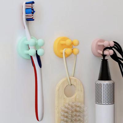 6 Stück selbstklebende Aufbewahrungshaken für Rasierapparate in der Dusche, einfach zu installierende Wandhaken für das Badezimmer, Zahnbürstenaufhänger