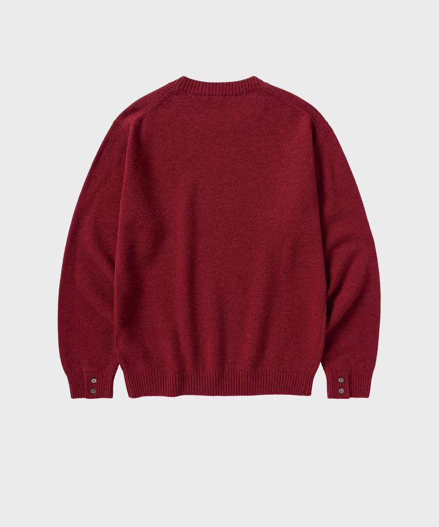 NONBLANK Daily Wool Cashmere Crewneck Knit_Wine
