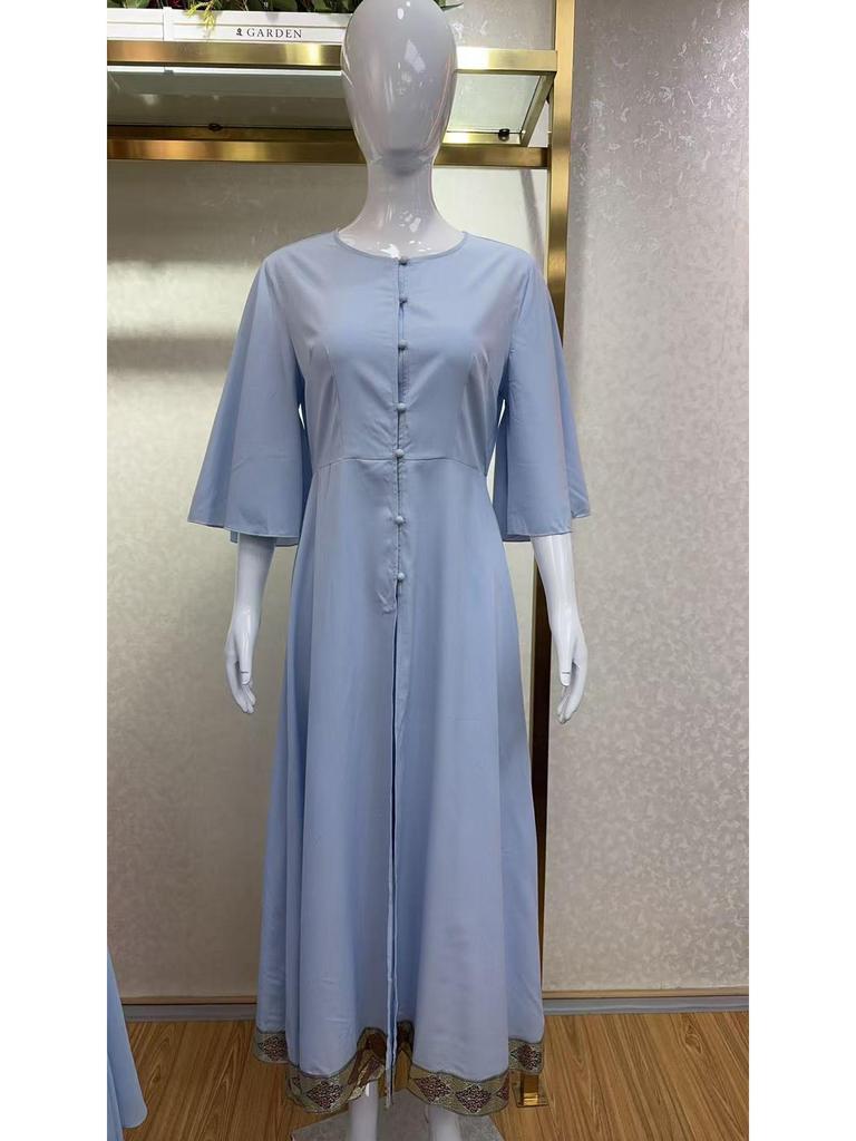 Elegantes 2025 Abaya- & Cardigan-Set für Frauen aus dem Nahen Osten