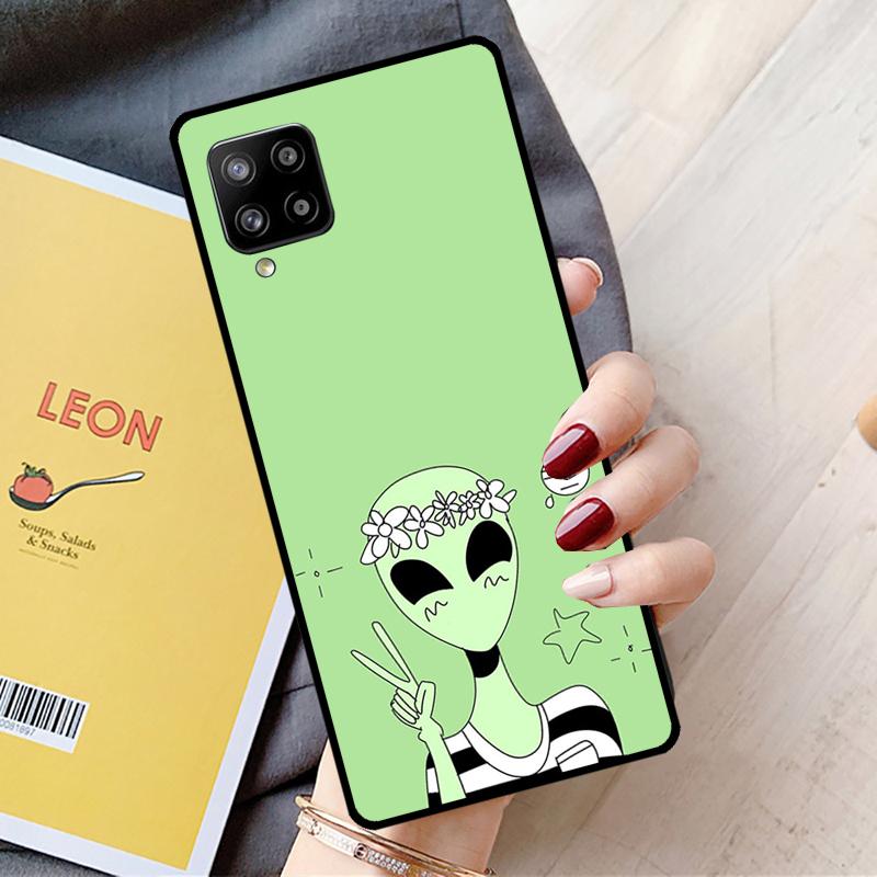 Cartoon Alien For Samsung Galaxy A05 A06 A56 A36 A26 A16 A22 A32 A52 A54 A34 A14 A55 A15 A53 A33 A35 Case