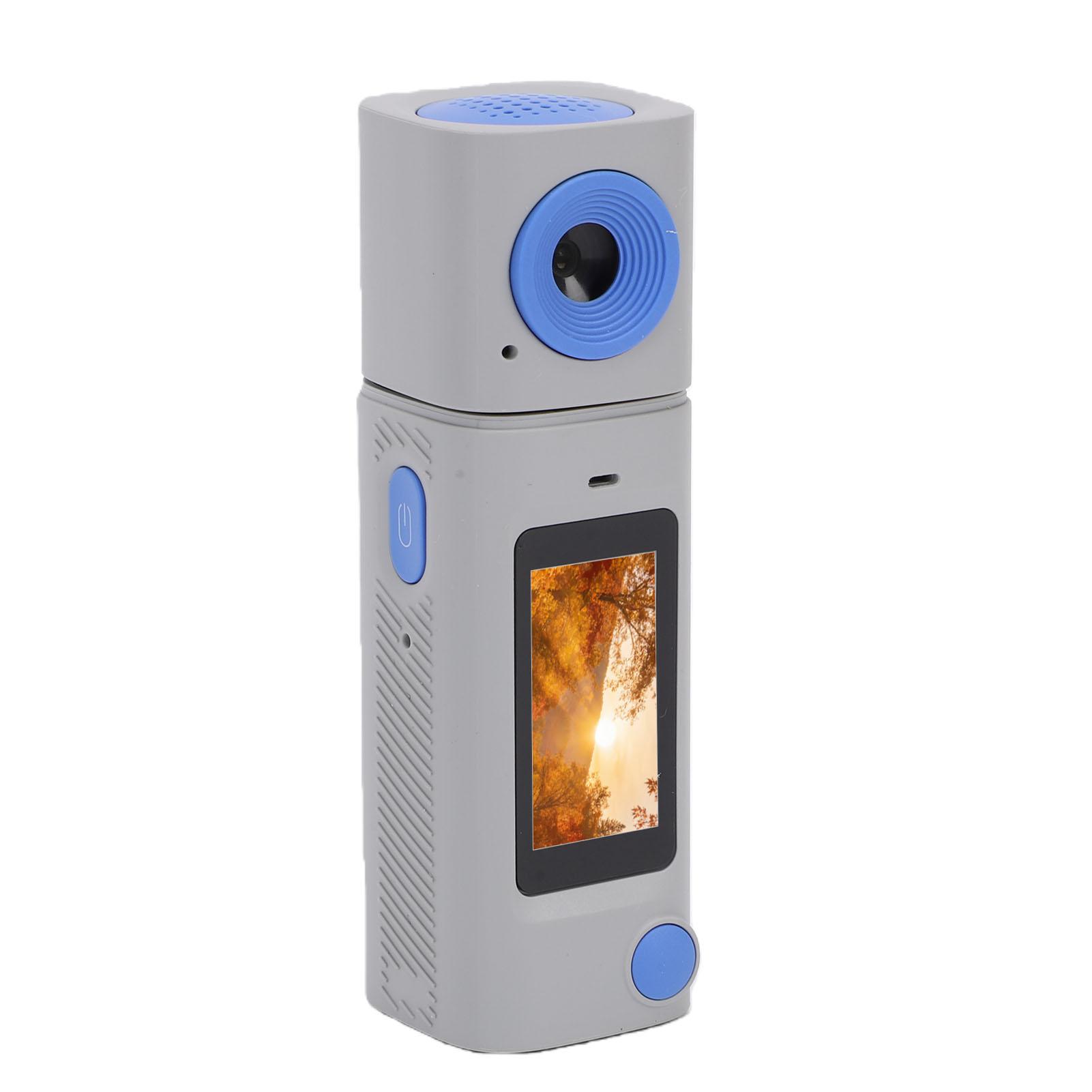 

2K Keychain Digital Camera 230 degrees Rotatable Lens Type C Wearable Teens Camera with 0.96 Inch Screen for Travel сірий колір