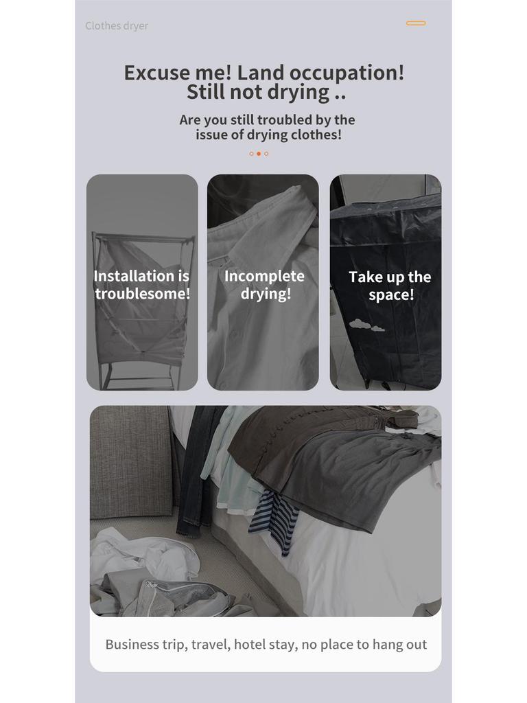 Portable Foldable Clothes Dryer and Sterilizer for Dormitories