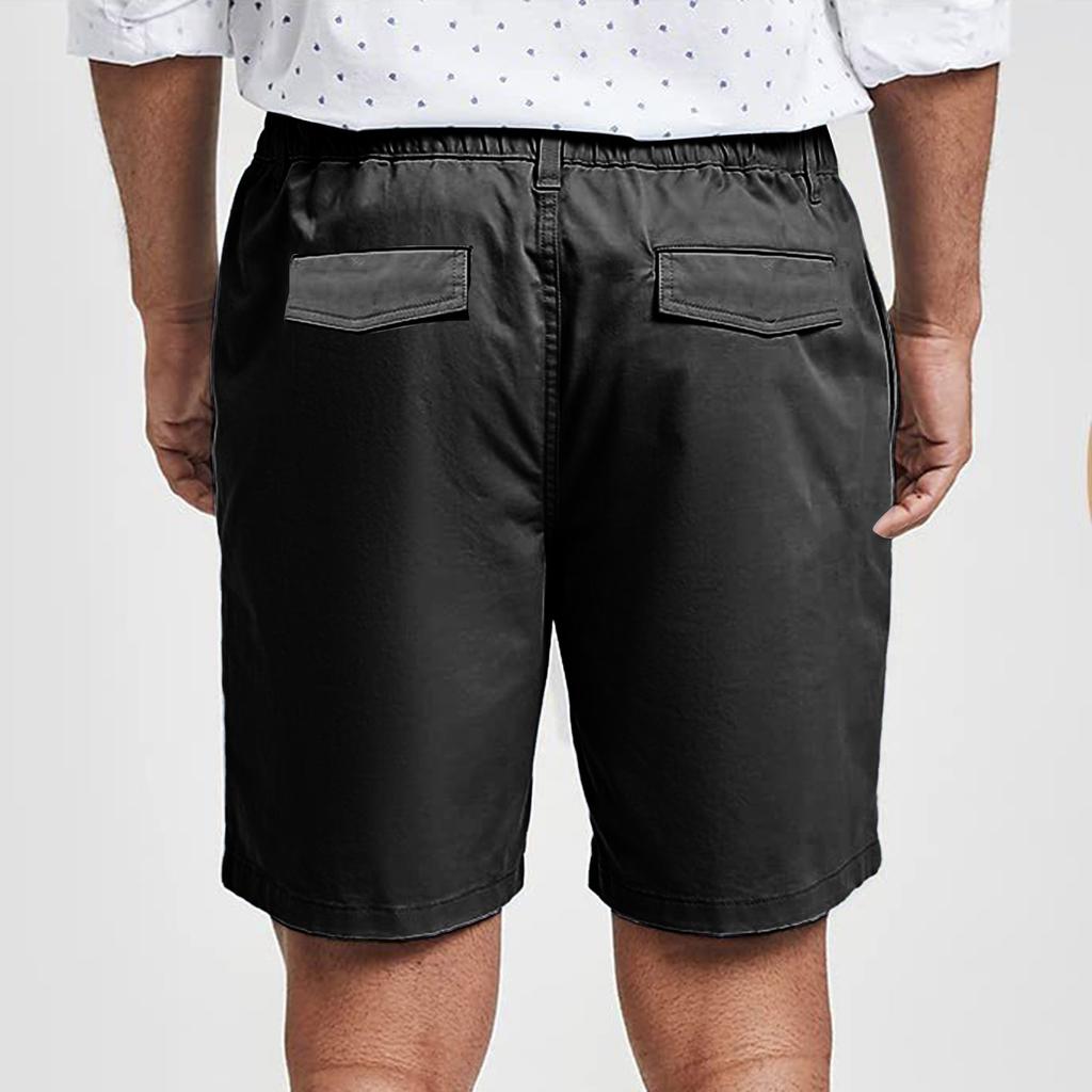 Men's summer color button elastic five division shorts Men's beach pants casual pants