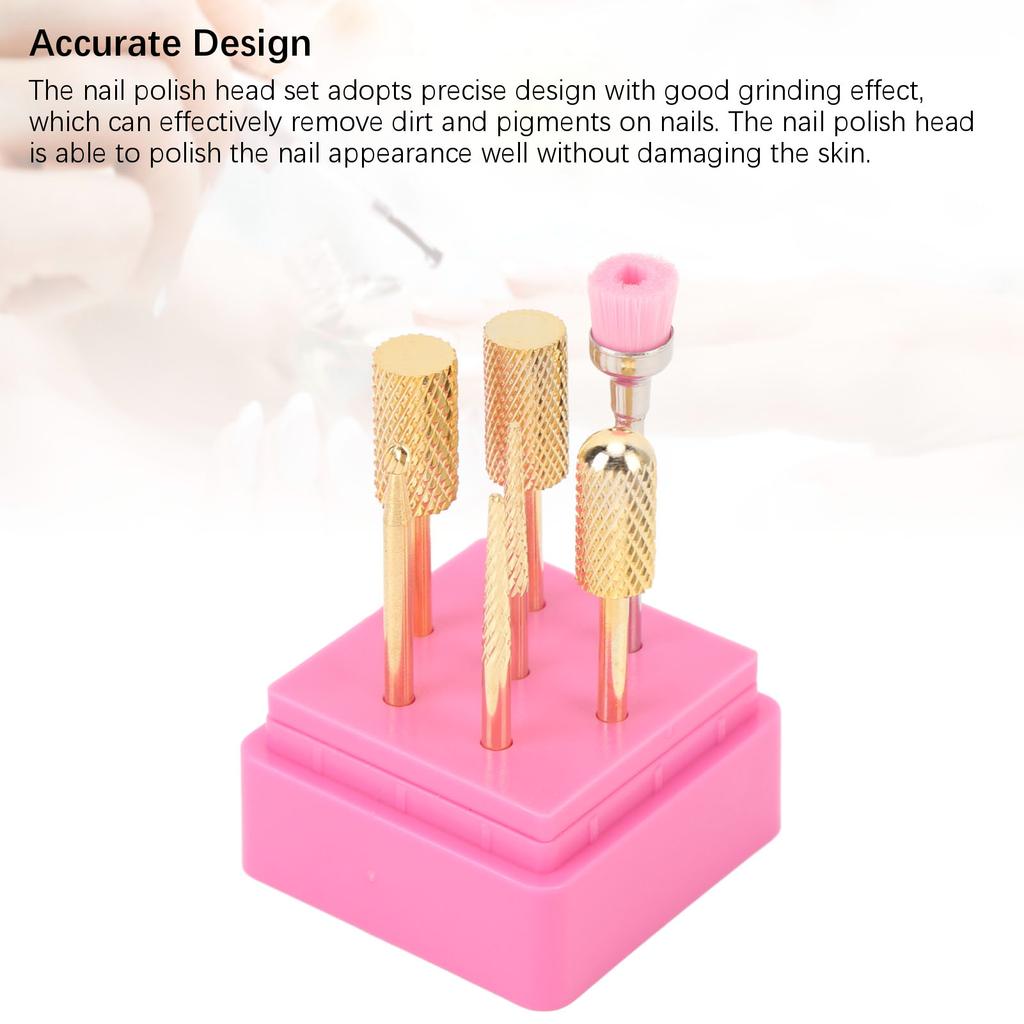 7pcs Nail Drill Bits Set Nail Tungsten Carbide Drill Bits Professional Nail Grinding Heads for Home Nail Salon