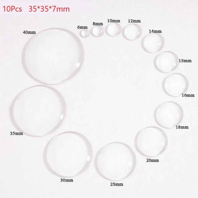 Clear Transparent Round Glass Cabochon 10/50 Pcs 6-40mm Flat Back for Scrapbooking Jewelry Making Craft Supplies
