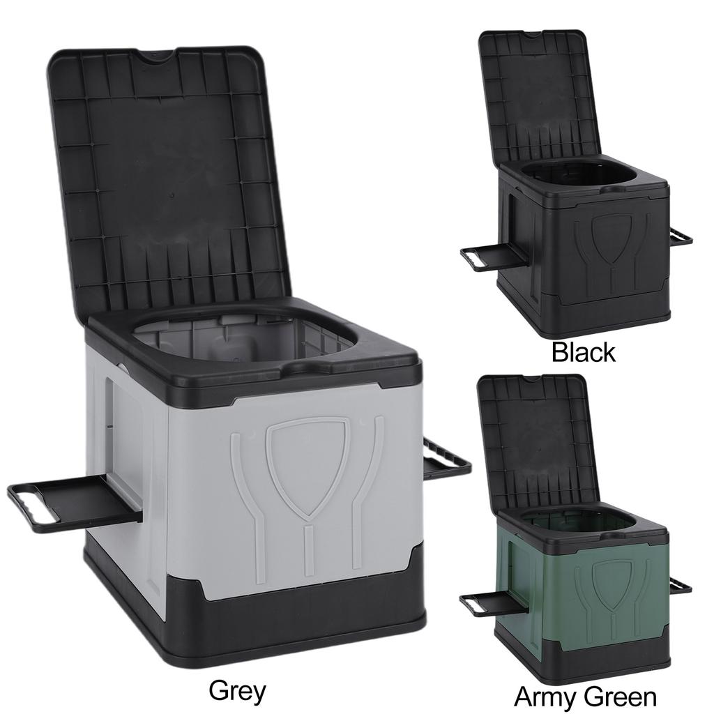 Toilettes de Camping Pliables avec Porte-Papier et Couvercle Toilettes d'Urgence Réutilisables pour Camping Voyage Plein Air Voiture Camping-Car et Usage d'Urgence