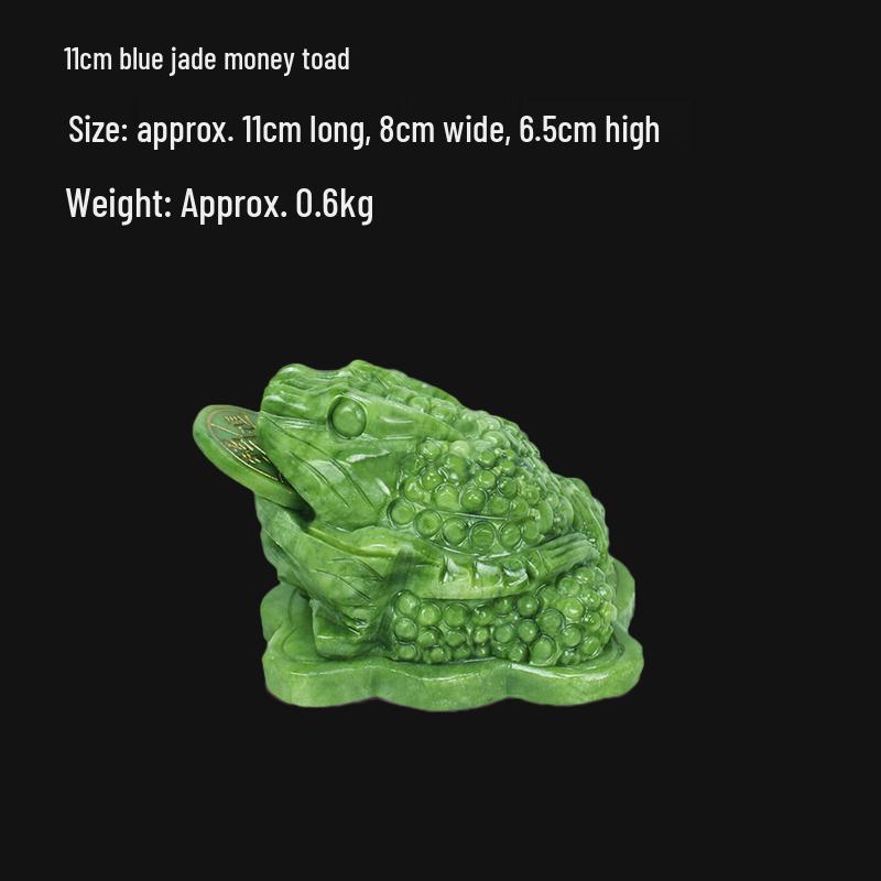 Extra Large Natural Jade Three-Legged Golden Toad Ornament - Perfect for Living Room or Shop Opening Gift.