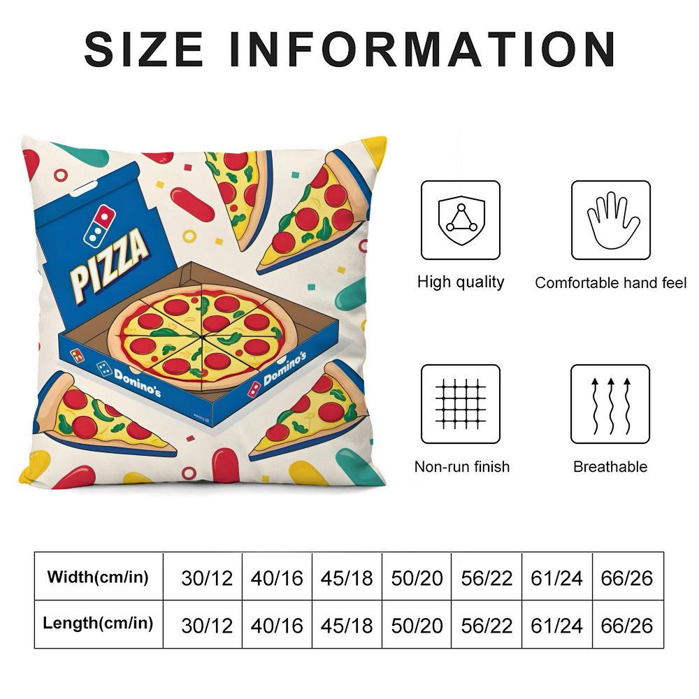 D-Domino'S Pizza Brand Cushion Cover Pillowcase Ultra Soft Skin Friendly Fabric Cloud Like Comfort & Concealed Zipper