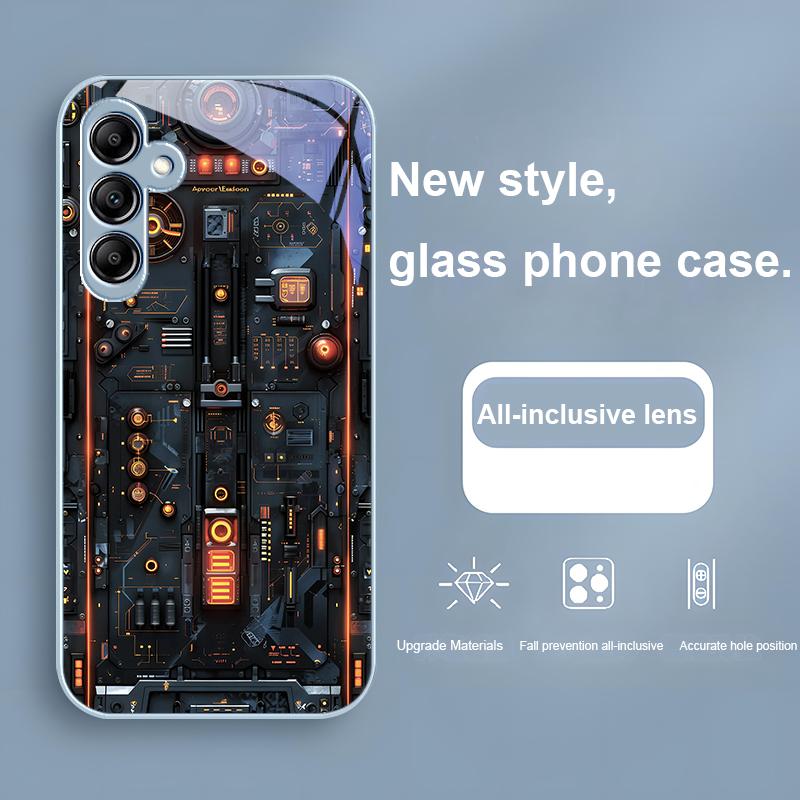 Mechanical Device For Samsung Galaxy A01 02 03 Core A04 A14 4G A13 54 34 31 20 25 23 22 5G S21 Ultra S20 Glass Phone Case