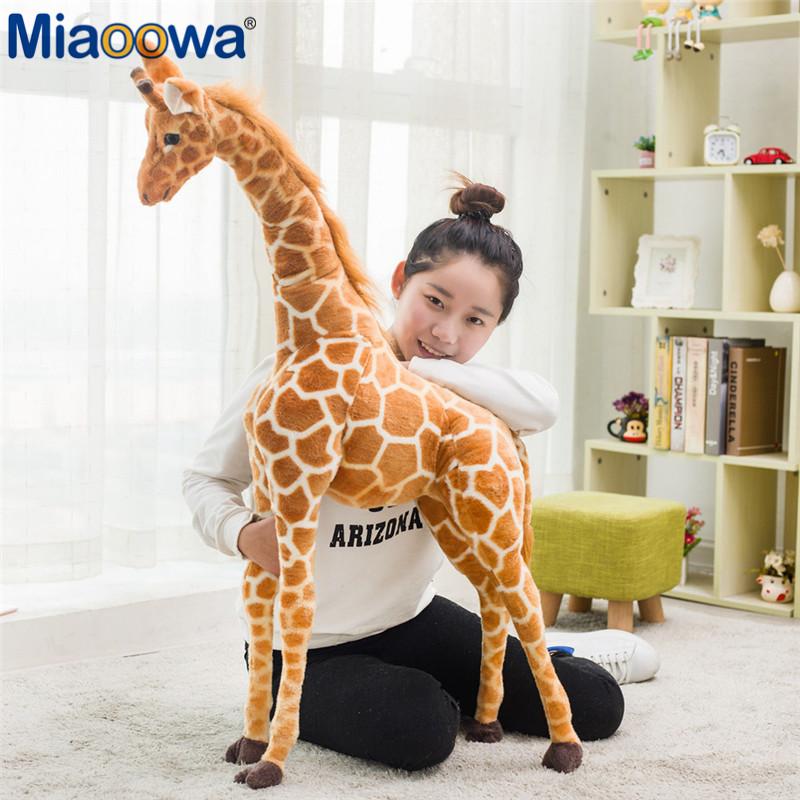 140Cm Giant Real Life Giraffe Plush Toys Cute Stuffed Animal Dolls Soft Animal Deer Doll High Quality Birthday Gift Kids Toys