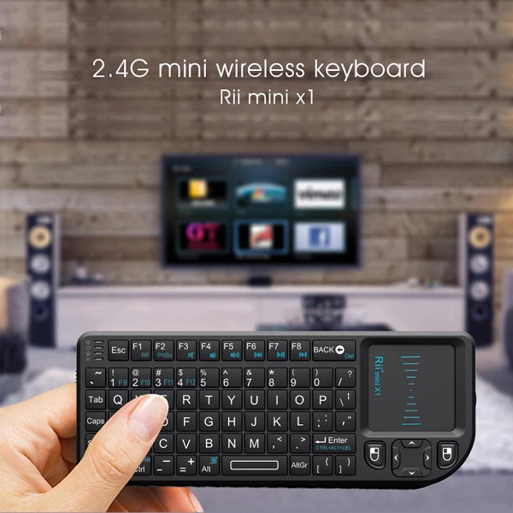 2,4 GHz Mini-Funktastatur Englisch/ES/FR Tastaturen mit TouchPad für Android TV Box/PC/Laptop