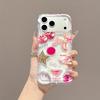 Beau nœud rose convient pour coque de téléphone portable Apple 17promax, transparent 15 16 simple 16pro airbag.