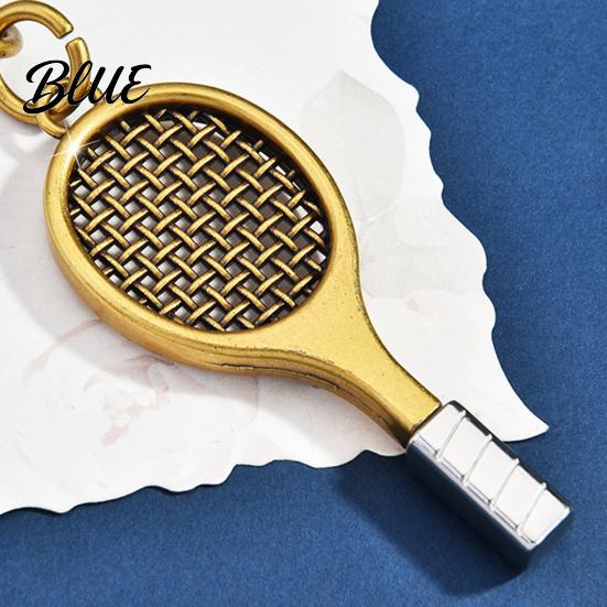 Tennis Keychain Pendant Sports Style Mini Racket Ball Engraved Design