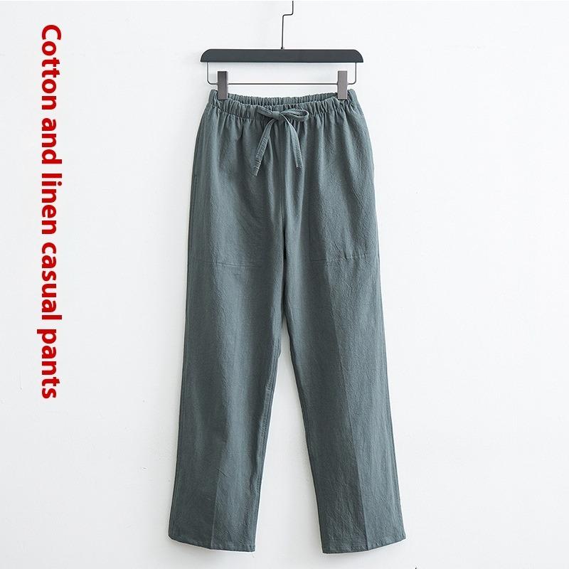 

Мужские льняные повседневные брюки Cozy Up, китайский костюм Тан, свободные брюки из хлопка и льна с эластичной резинкой на талии 5XL зелёный