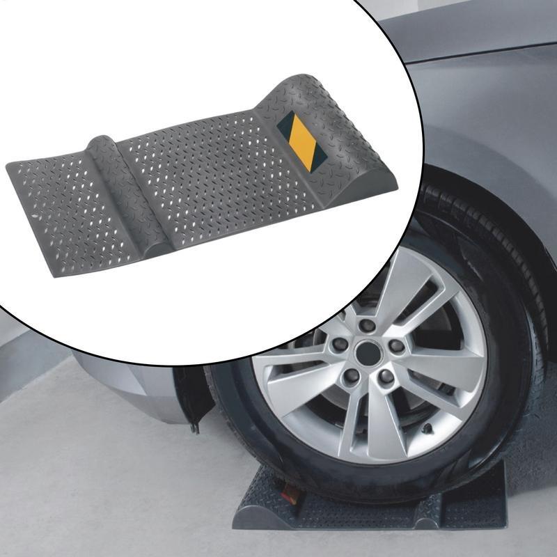 Heavy Duty Parking Mat, Car Garage Wheel Stopper Anti-Slip Pad, Tire Guide Block for Vehicle Positioning and Safe Parking
