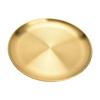 Servierschalen aus Edelstahl Grillplatte Verdickte runde Platte Goldene Dessertplatte