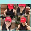 Casual Red Baseball Cap With Embroidery For Unisex Spring Summer Fashion Characters Included)