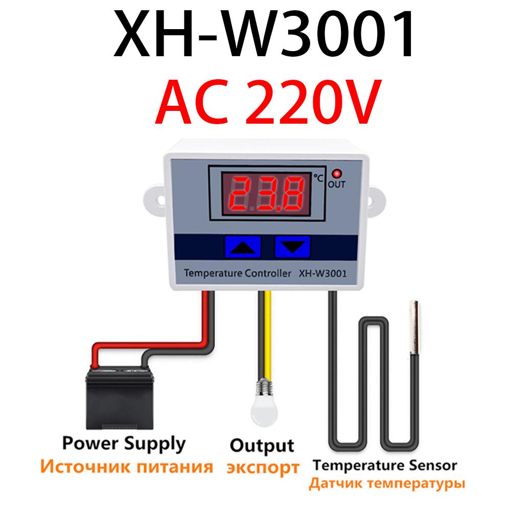 W3001 W3002 12V 24V 110V 220V LED Digital Temperature Controller Thermostat Thermometer Incubator Fridge Heating Cooling Heater