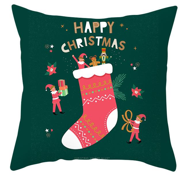 New Christmas Snowman Pillowcase Christmas Illustration Home Cushion Cover
