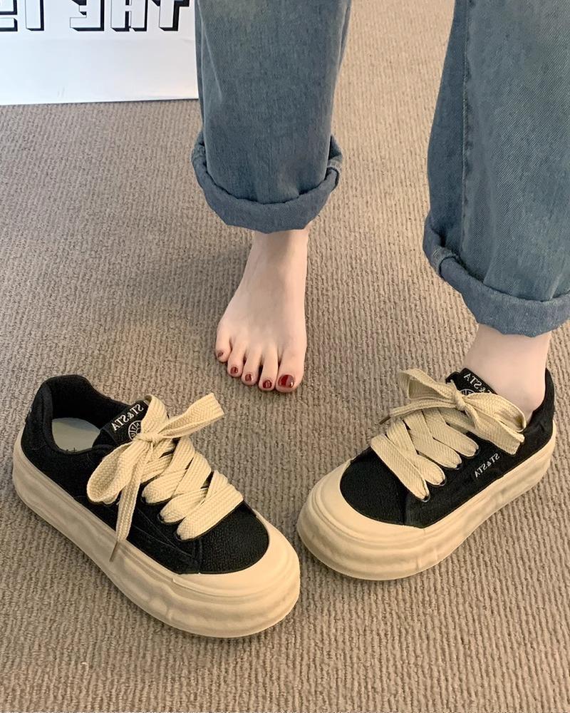 

женские немецкие тренировочные кроссовки на толстой подошве, новинка весна-лето 2024, растворенные маленькие белые кроссовки, тонкие нескользящие кеды, повседневная универсальная спортивная обувь 35 чёрный