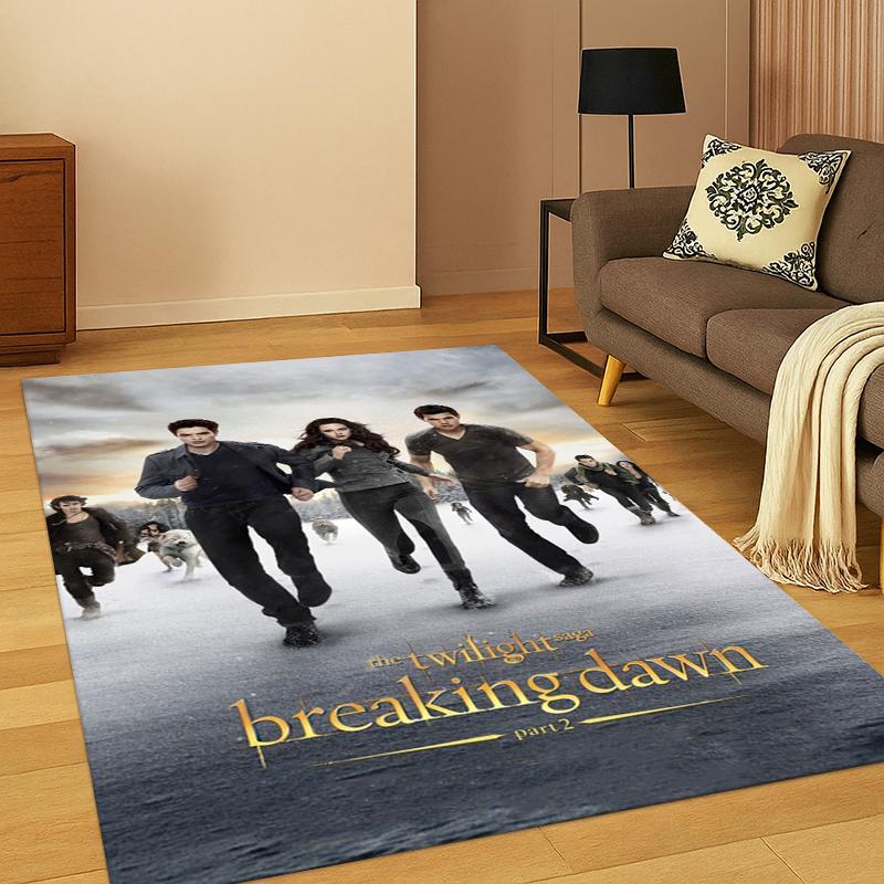 Saga Crepúsculo Edward Bella Alfombra para Dormitorio Sala de Estar Sofá Sala de Juegos Felpudo Decoración del Hogar, Alfombra para Zona de Juegos Infantil Antideslizante regalo