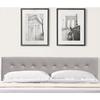 Lit avec Sommier 140x200 cm - KING OF DREAMS - Tête de Lit Capitonnée - Pieds en 10 cm - 13 Lattes - Gris