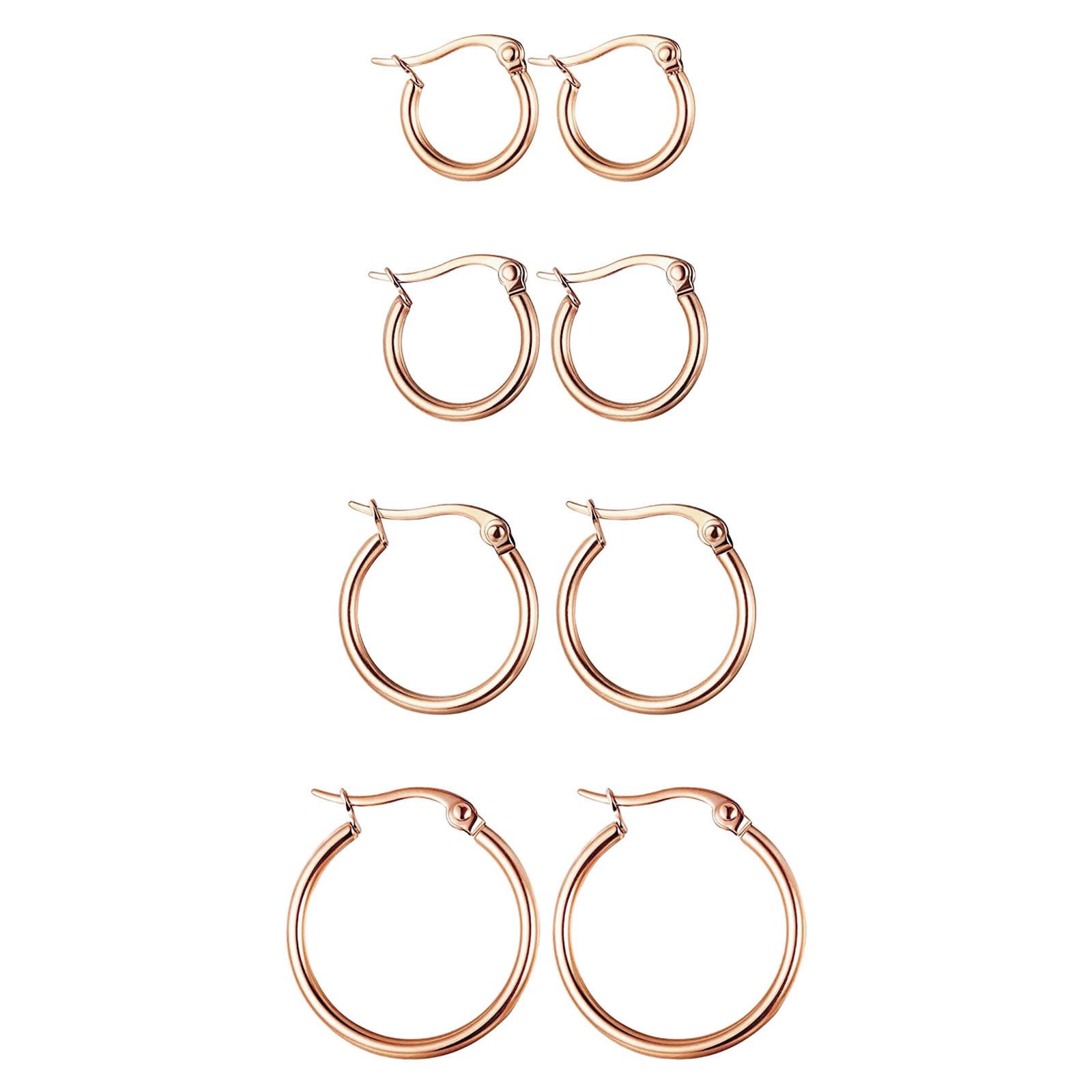 

Позолоченные серьги-кольца — 4 пары маленьких обручей Sterling Post | Наборы золотых сережек-кольца для женщин и девочек (13 мм 15 мм 20 мм 22 мм)